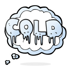 thought bubble cartoon word cold