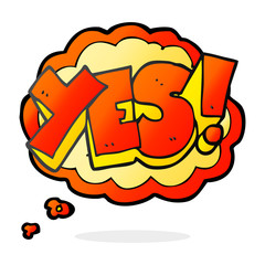thought bubble cartoon yes symbol