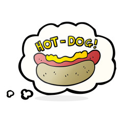 thought bubble cartoon hotdog