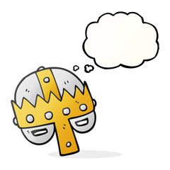 thought bubble cartoon medieval helmet