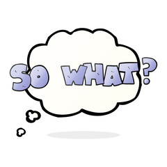 thought bubble cartoon so what? symbol