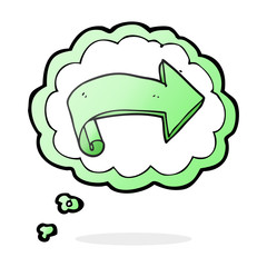 thought bubble cartoon arrow