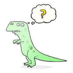 thought bubble cartoon confused dinosaur