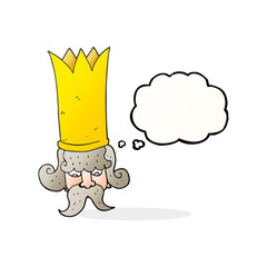 thought bubble cartoon king with huge crown