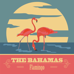 The Bahamas landmarks. Retro styled image