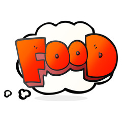 thought bubble cartoon word food