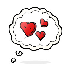 thought bubble cartoon hearts