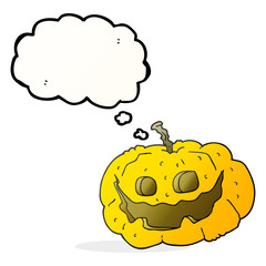 thought bubble cartoon halloween pumpkin