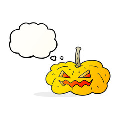 thought bubble cartoon halloween pumpkin