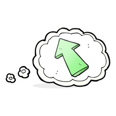 thought bubble cartoon pointing arrow