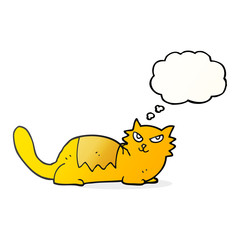 thought bubble cartoon cat