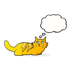 thought bubble cartoon cat