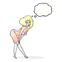 thought bubble cartoon pin up girl