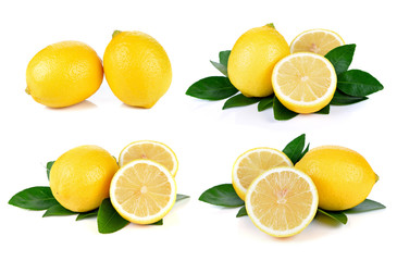 Fresh lemon isolated on white