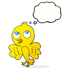 thought bubble cartoon bird