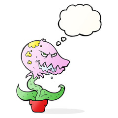 thought bubble cartoon monster plant