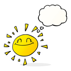 happy thought bubble cartoon sun