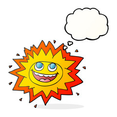 happy thought bubble cartoon sun