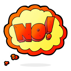 thought bubble cartoon NO! shout
