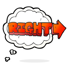thought bubble cartoon right symbol