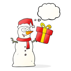 thought bubble cartoon snowman