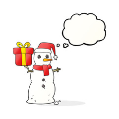 thought bubble cartoon snowman