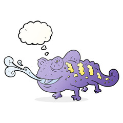 thought bubble cartoon chameleon