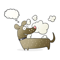 thought bubble cartoon happy dog