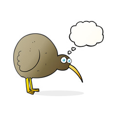 thought bubble cartoon kiwi bird