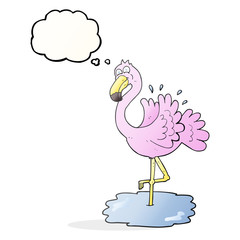 thought bubble cartoon flamingo
