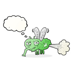 thought bubble cartoon gross farting fly