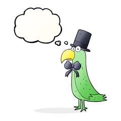 thought bubble cartoon posh parrot