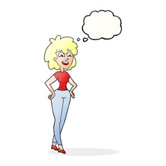 thought bubble cartoon surprised woman