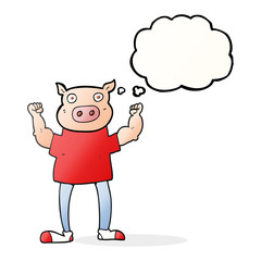 thought bubble cartoon pig man