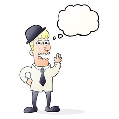 thought bubble cartoon businessman