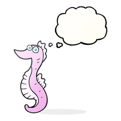 thought bubble cartoon seahorse