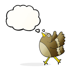 thought bubble cartoon happy bird
