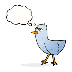 thought bubble cartoon bird