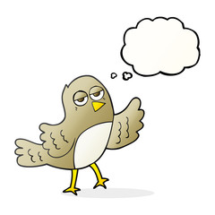 thought bubble cartoon bird
