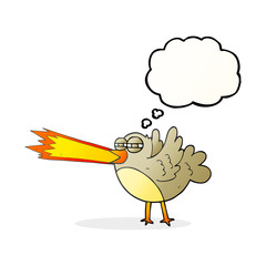 thought bubble cartoon bird
