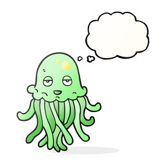 thought bubble cartoon octopus