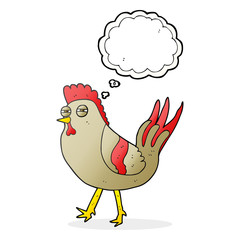 thought bubble cartoon chicken