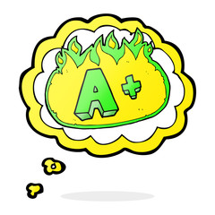 thought bubble cartoon A grade symbol