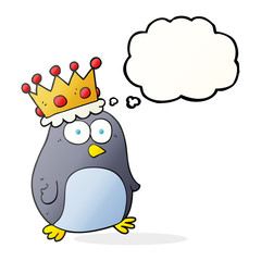 thought bubble cartoon emperor penguin