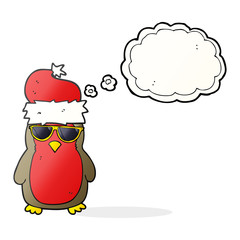 thought bubble cartoon cool christmas robin