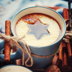 Tea Spices Cinnamon Cup Drink Shape Star Toned