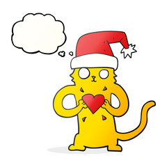 thought bubble cartoon cat loving christmas