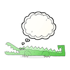 thought bubble cartoon crocodile
