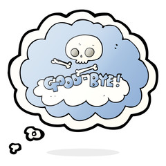 thought bubble cartoon good-bye symbol