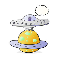 thought bubble cartoon flying saucer